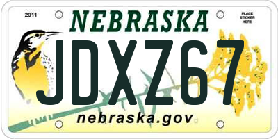 NE license plate JDXZ67