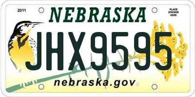 NE license plate JHX9595