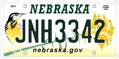 NE license plate JNH3342