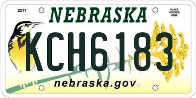 NE license plate KCH6183