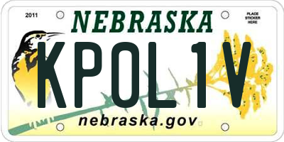NE license plate KP0L1V