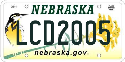 NE license plate LCD2005