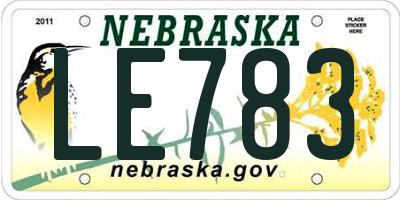 NE license plate LE783