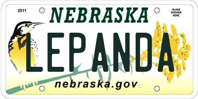 NE license plate LEPANDA