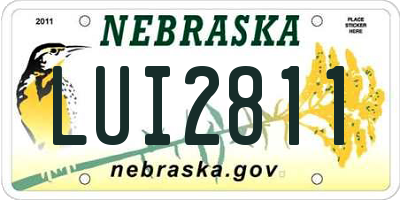 NE license plate LUI2811