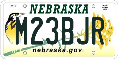 NE license plate M23BJR