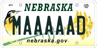 NE license plate MAAAAAD