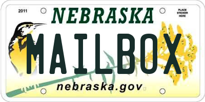 NE license plate MAILBOX