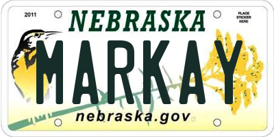 NE license plate MARKAY