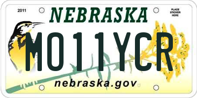 NE license plate MO11YCR