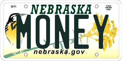 NE license plate MONEY