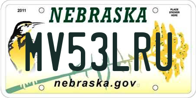 NE license plate MV53LRU