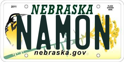 NE license plate NAMON