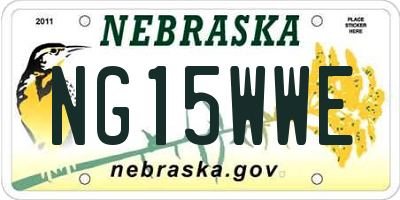 NE license plate NG15WWE