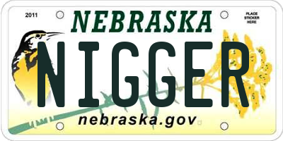 NE license plate NIGGER