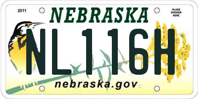 NE license plate NL116H