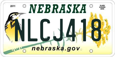 NE license plate NLCJ418