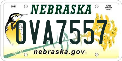 NE license plate OVA7557