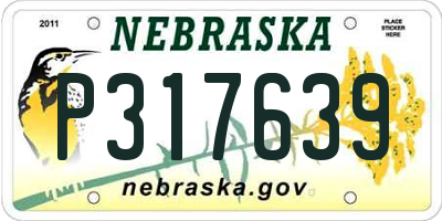 NE license plate P317639