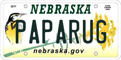 NE license plate PAPARUG