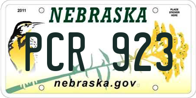 NE license plate PCR923