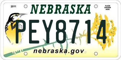 NE license plate PEY8714