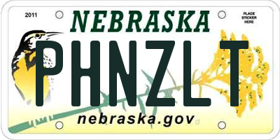 NE license plate PHNZLT