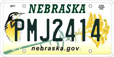 NE license plate PMJ2414