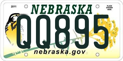 NE license plate QQ895