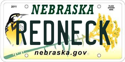 NE license plate REDNECK