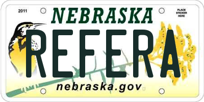 NE license plate REFERA