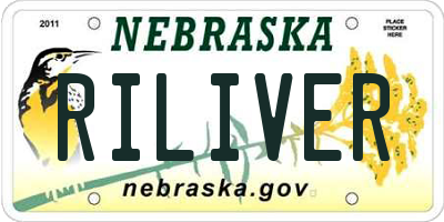 NE license plate RILIVER