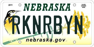 NE license plate RKNRBYN