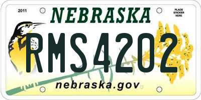 NE license plate RMS4202