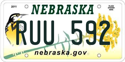 NE license plate RUU592