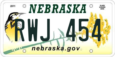 NE license plate RWJ454