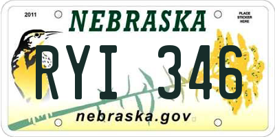 NE license plate RYI346