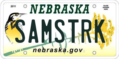 NE license plate SAMSTRK