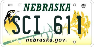 NE license plate SCI611