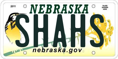NE license plate SHAHS