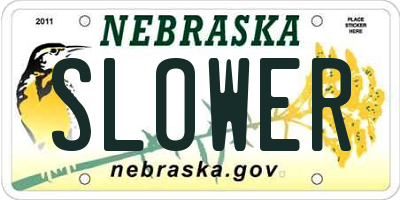 NE license plate SLOWER