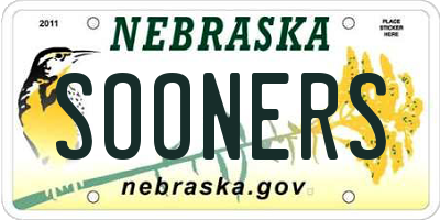 NE license plate SOONERS