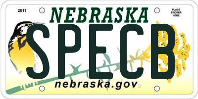 NE license plate SPECB