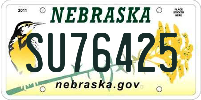 NE license plate SU76425