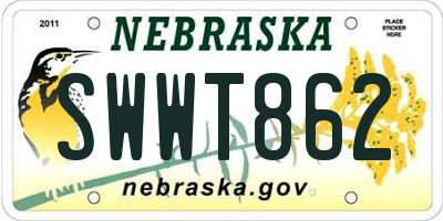 NE license plate SWWT862