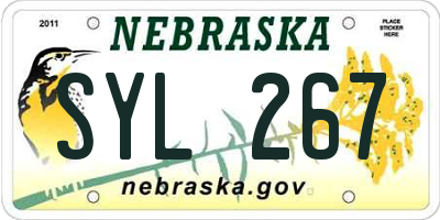NE license plate SYL267
