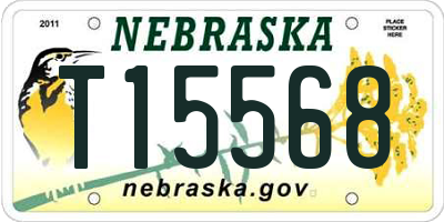 NE license plate T15568