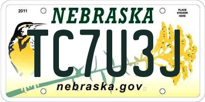 NE license plate TC7U3J