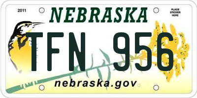 NE license plate TFN956