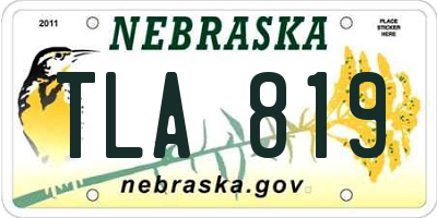 NE license plate TLA819